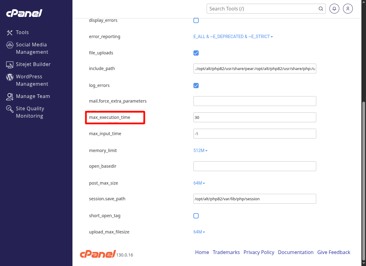 Change PHP’s maximum execution time limit | Jolt